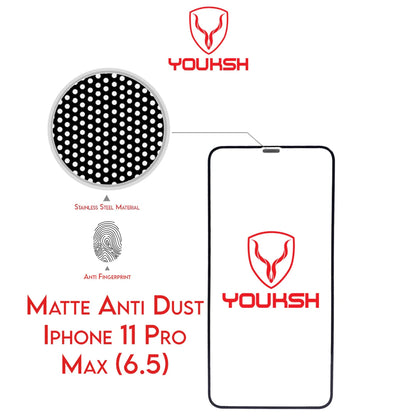 YOUKSH Apple iPhone 11 Pro Max Anti Static Glass Protector With YOUKSH Installation Kit