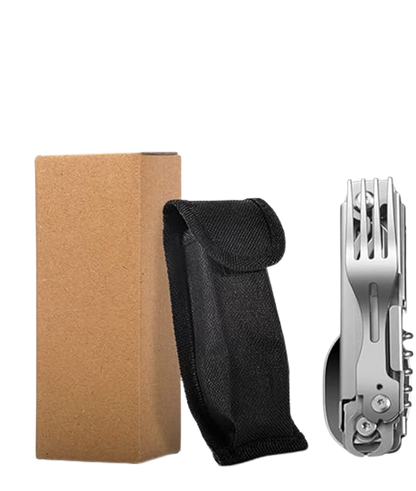 Stainless Steel Multi-Functional Table Spoon and Knife Outdoor Camping Folding