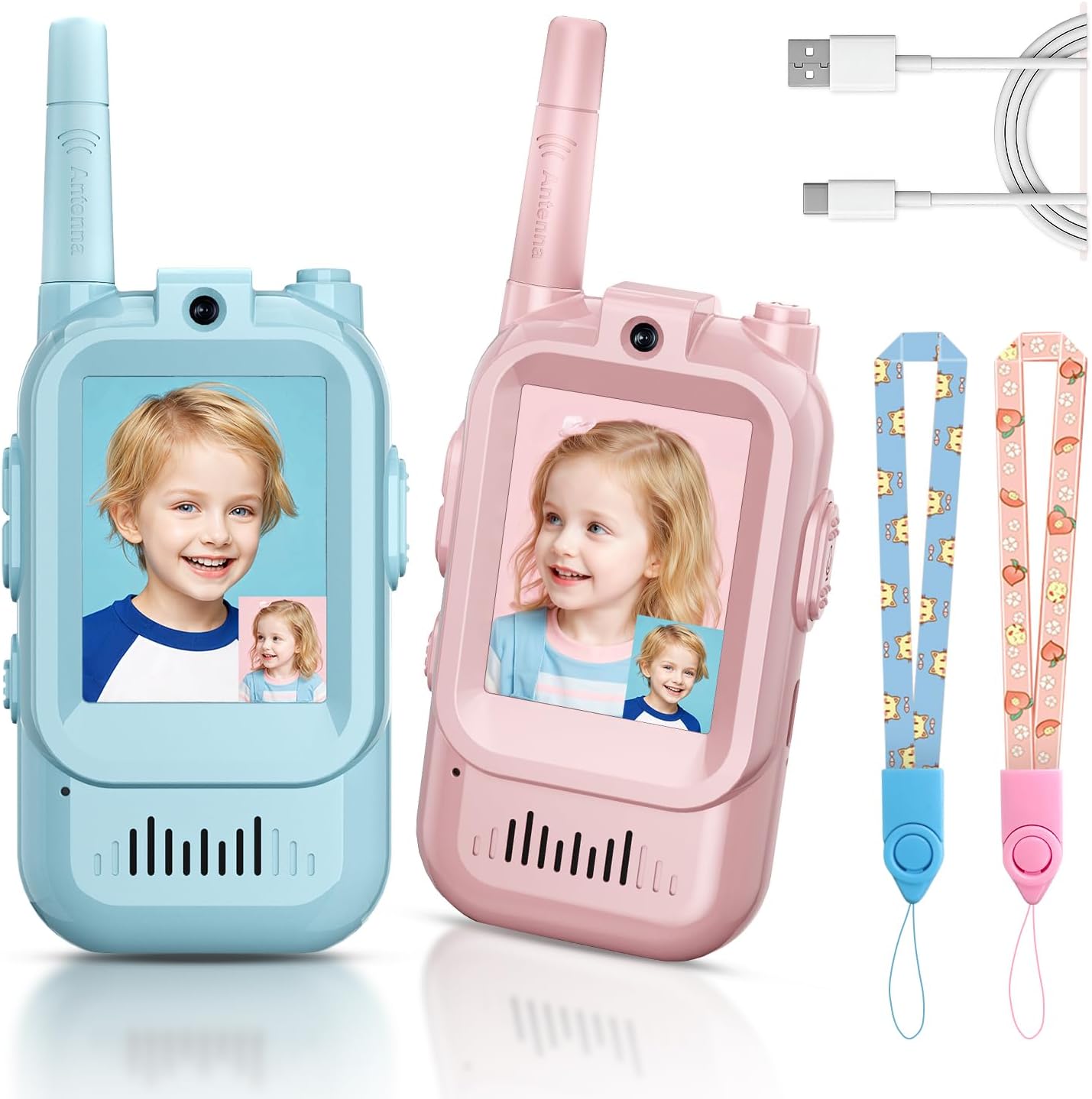 Video Walkie Talkie Set Rechargeable for Kids