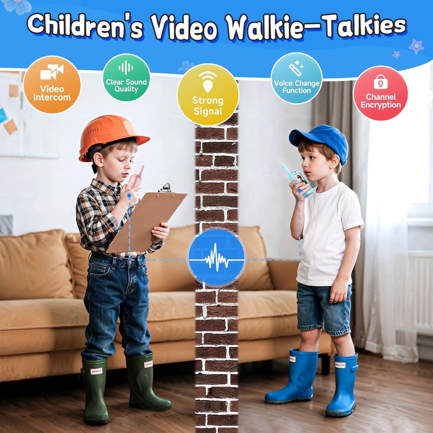 Video Walkie Talkie Set Rechargeable for Kids