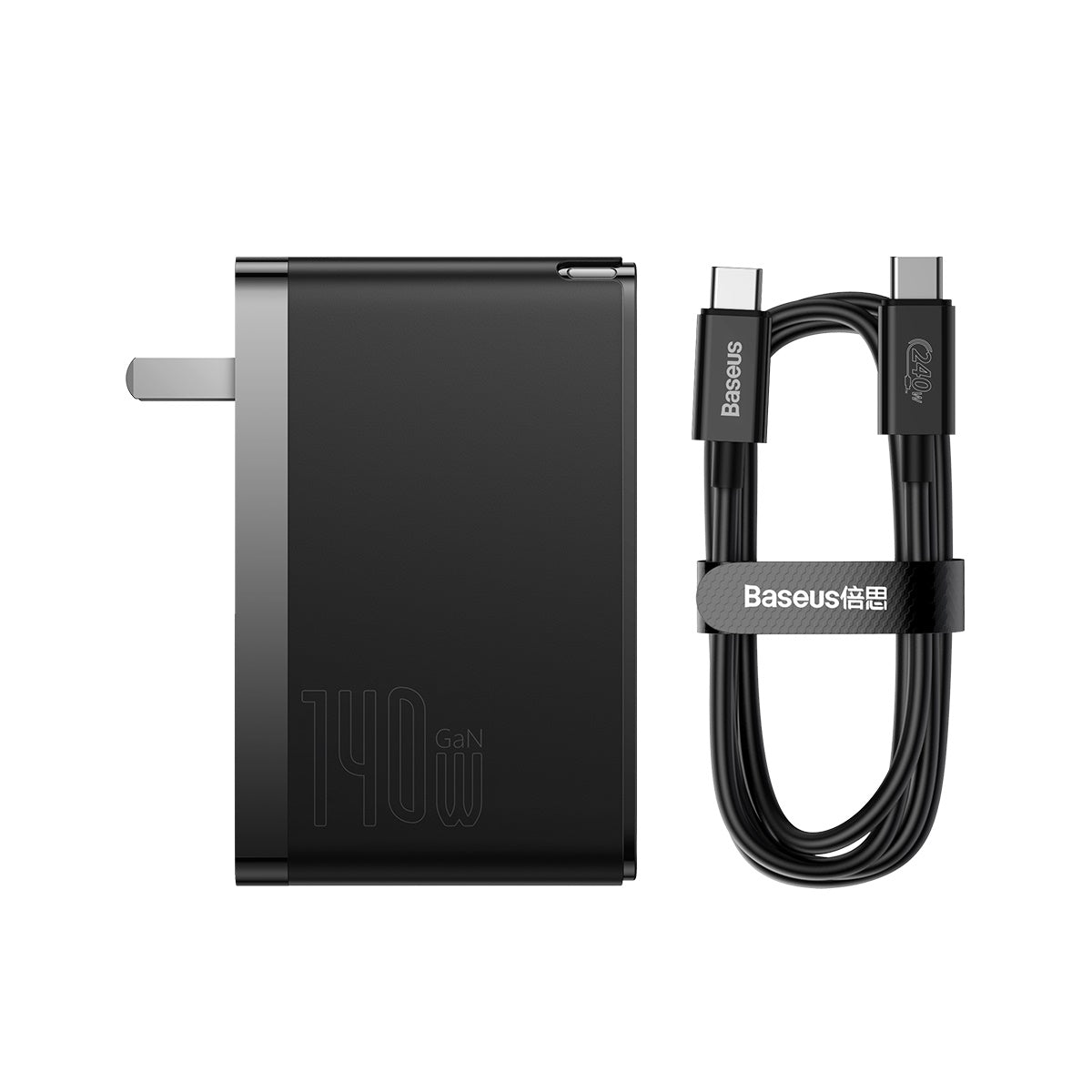 Baseus GaN5 Pro 140W 2Type-C+1USB Port Fast Charger (With Superior Series Cable C to C 240W 1M)
