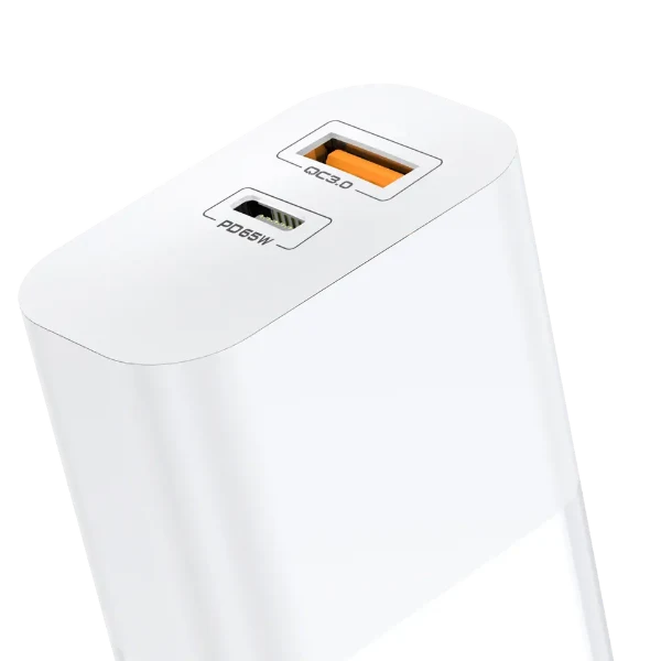 Aspor A851 Gan Charger 65W QC3.0 Wall Charger Multi Port USB Adapter