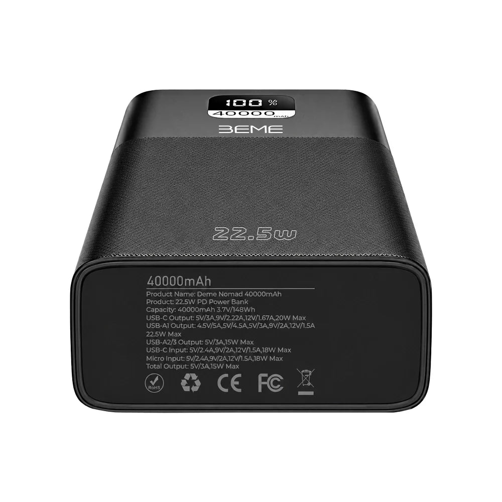 BEME Nomad 40000mAh Powerbank 22.5W Fast Charging