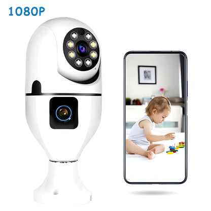 Speed-X Dual Lens Night Vision Motion Detection Bulb Camera