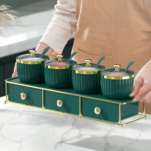 Luxury Spice Jar and Seasoning Organizer Set