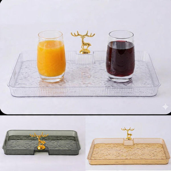 Acrylic Deer Serving Rectangular Tray Large
