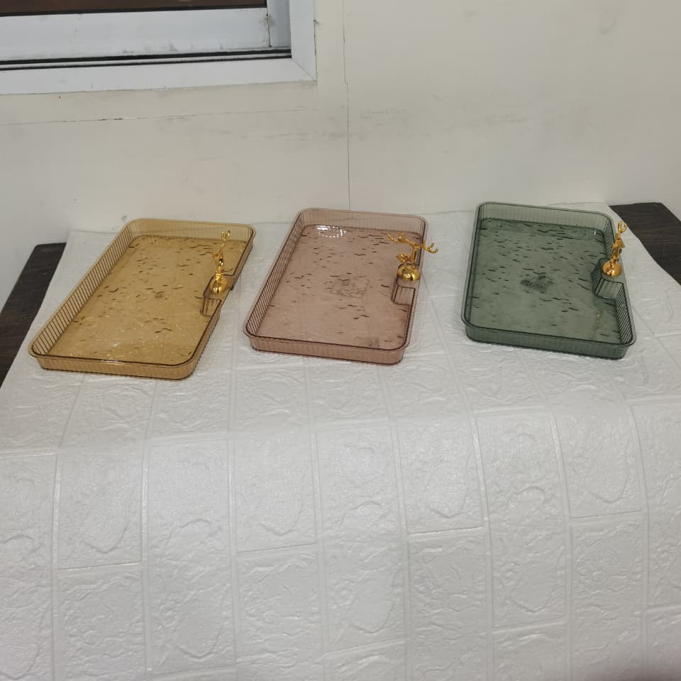 Acrylic Deer Serving Rectangular Tray Small