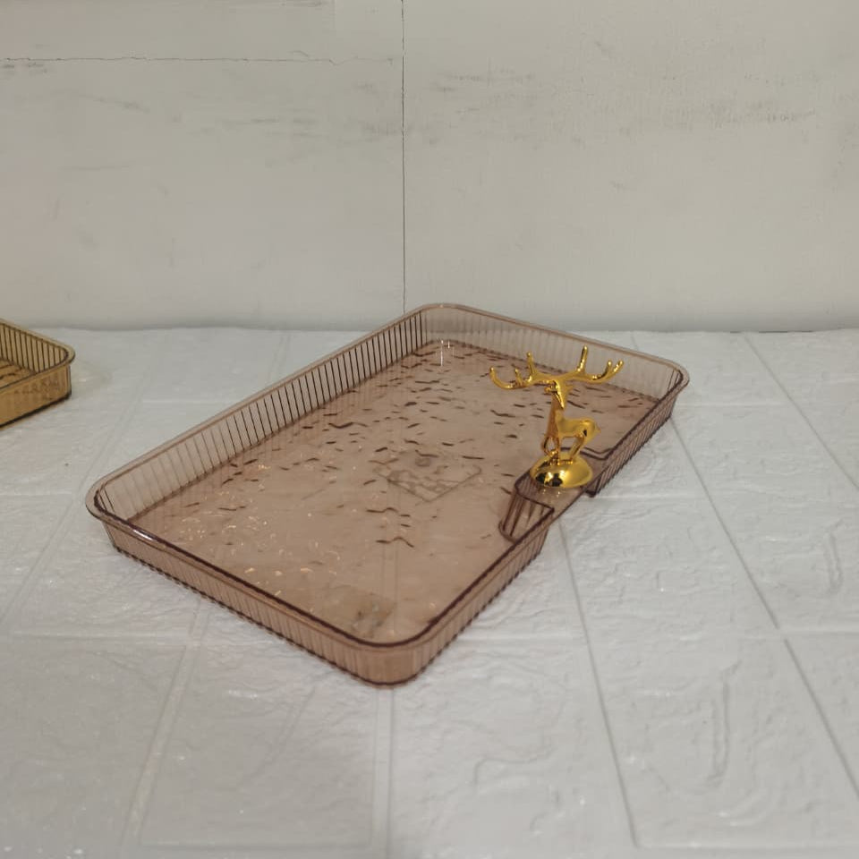 Acrylic Deer Serving Rectangular Tray Small
