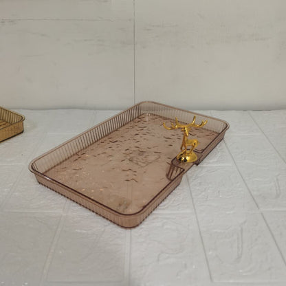 Acrylic Deer Serving Rectangular Tray Small