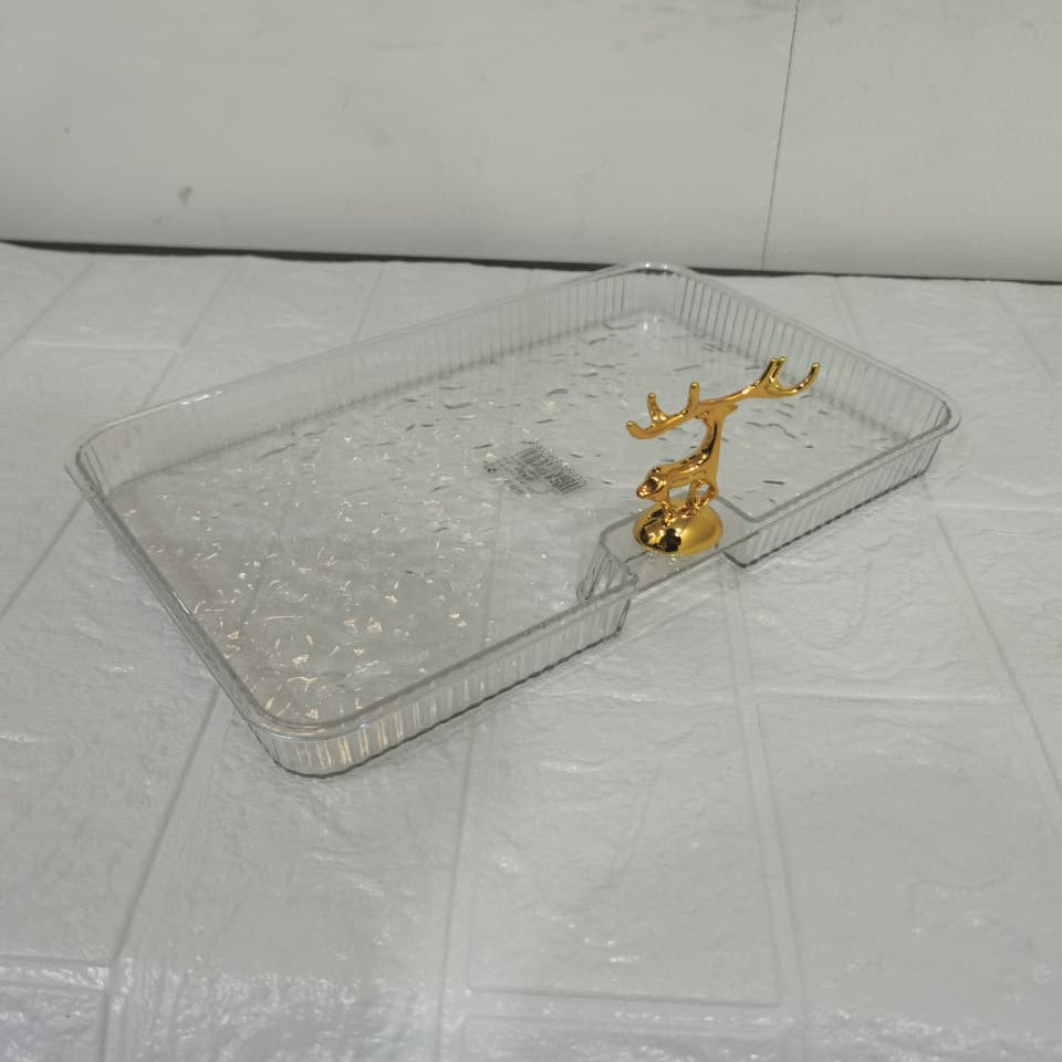 Acrylic Deer Serving Rectangular Tray Small