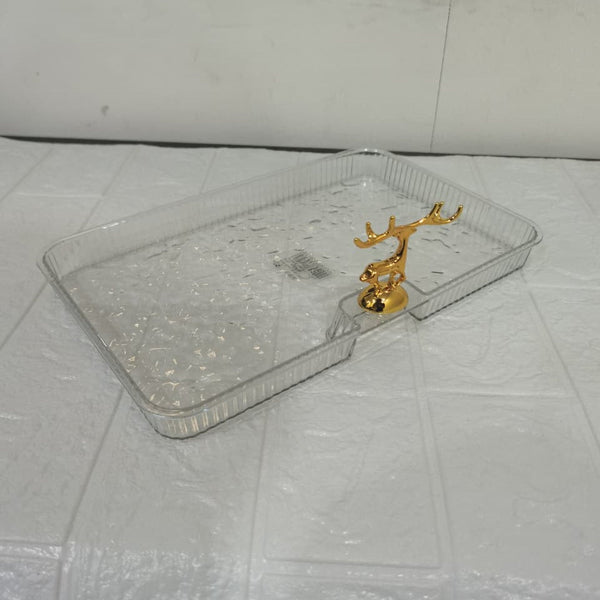 Acrylic Deer Serving Rectangular Tray Small
