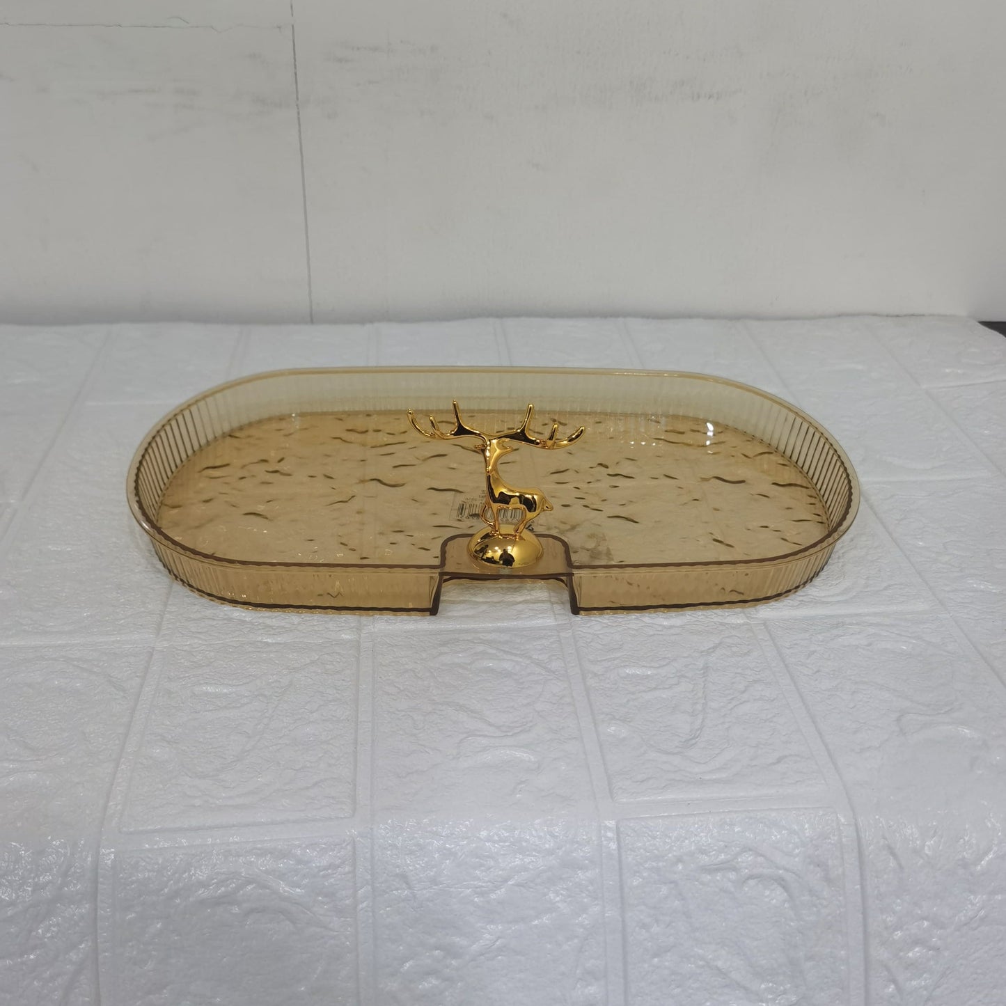 Acrylic Deer Serving Oval Tray Small