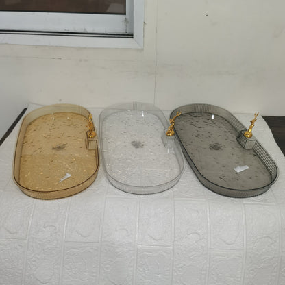 Acrylic Deer Serving Oval Tray Small