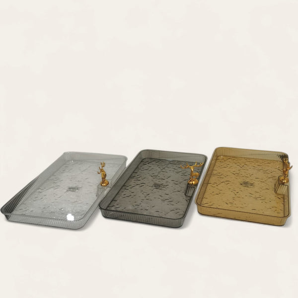 Acrylic Deer Serving Rectangular Tray Large