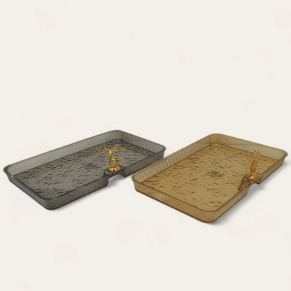 Acrylic Deer Serving Rectangular Tray Large
