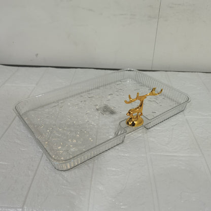 Acrylic Deer Serving Rectangular Tray Large