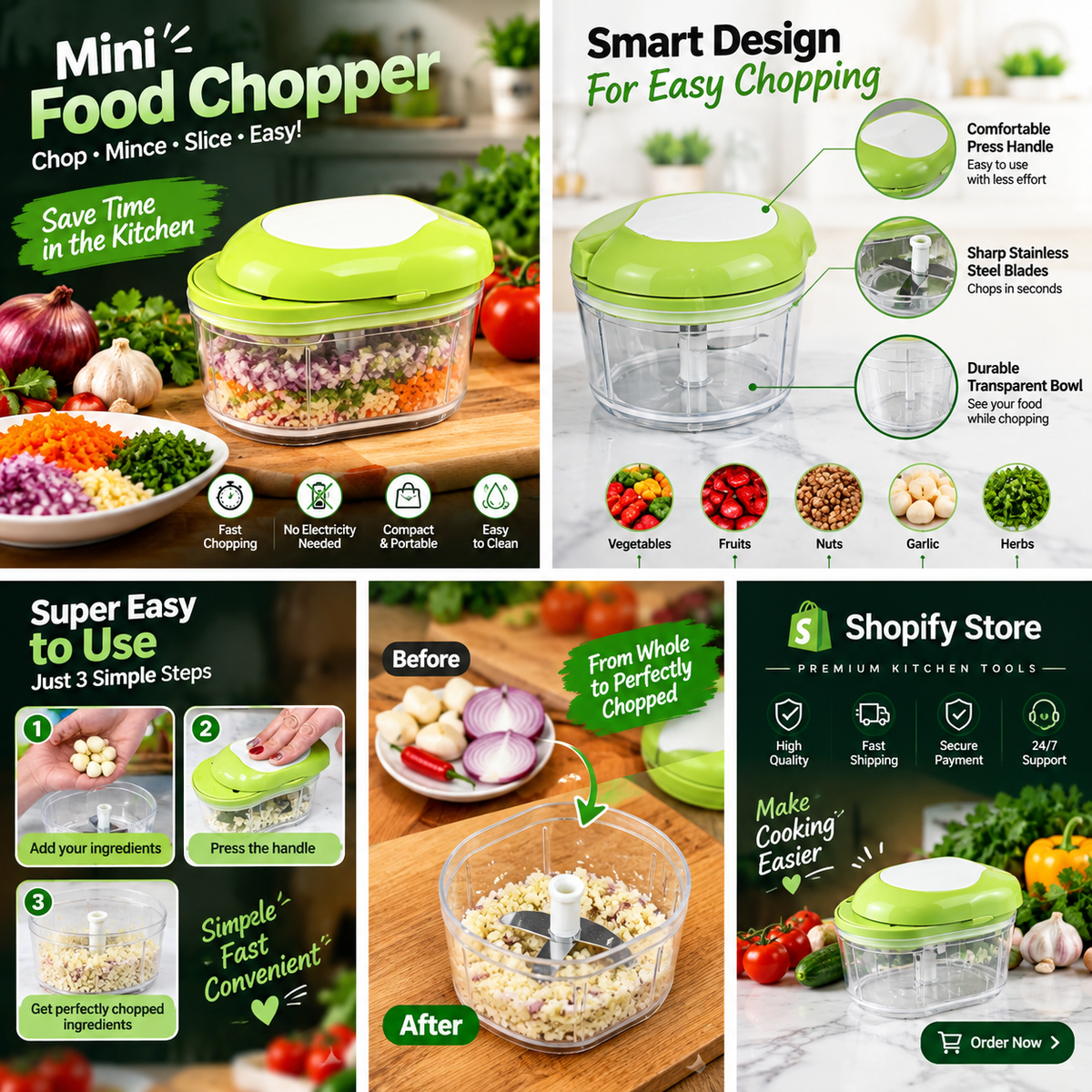 Manual Vegetable & Garlic Chopper