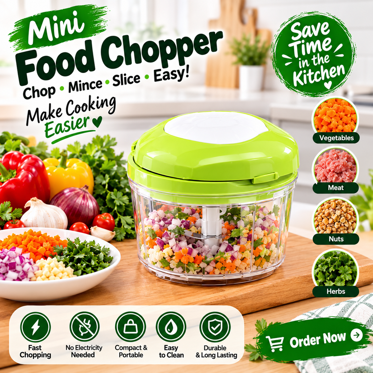 Manual Vegetable & Garlic Chopper